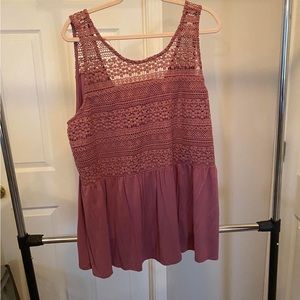 Mauve lane Bryant lace tank